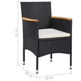 9 Piece Garden Dining Set Poly Rattan And Tempered Glass