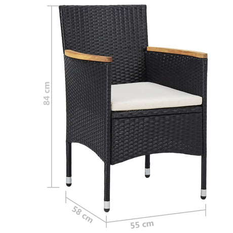 9 Piece Garden Dining Set Poly Rattan And Tempered Glass
