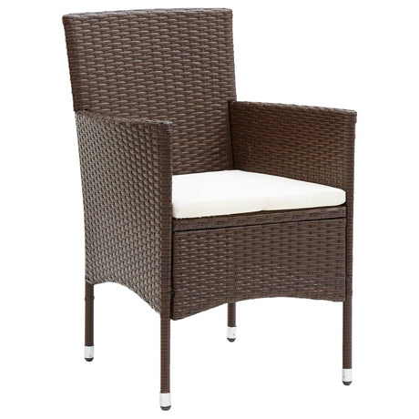 3 Piece Garden Bistro Set Poly Rattan And Tempered Glass