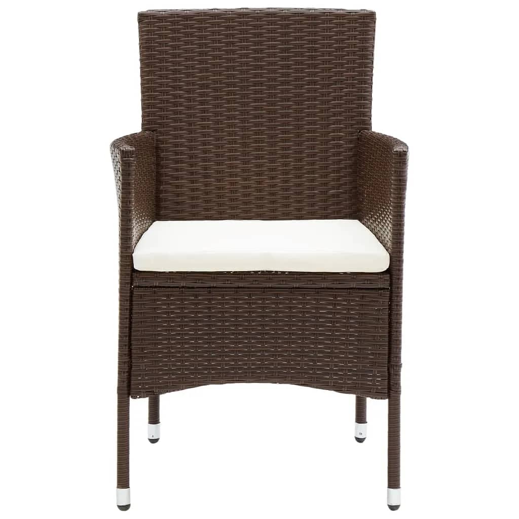 3 Piece Garden Bistro Set Poly Rattan And Tempered Glass