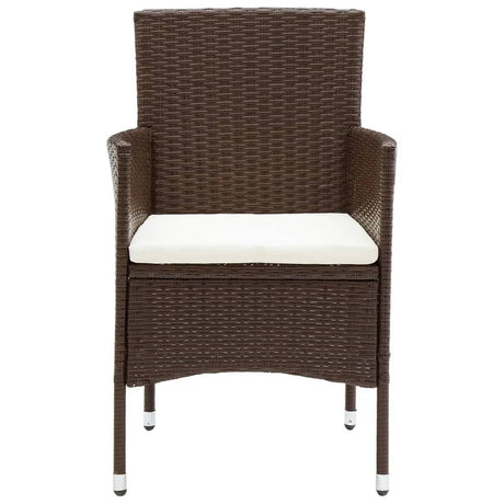 3 Piece Garden Bistro Set Poly Rattan And Tempered Glass