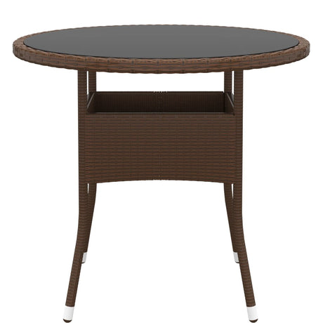 3 Piece Garden Bistro Set Poly Rattan And Tempered Glass