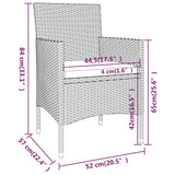 3 Piece Garden Bistro Set Poly Rattan And Tempered Glass