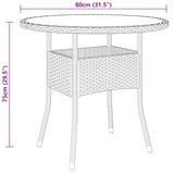 3 Piece Garden Bistro Set Poly Rattan And Tempered Glass