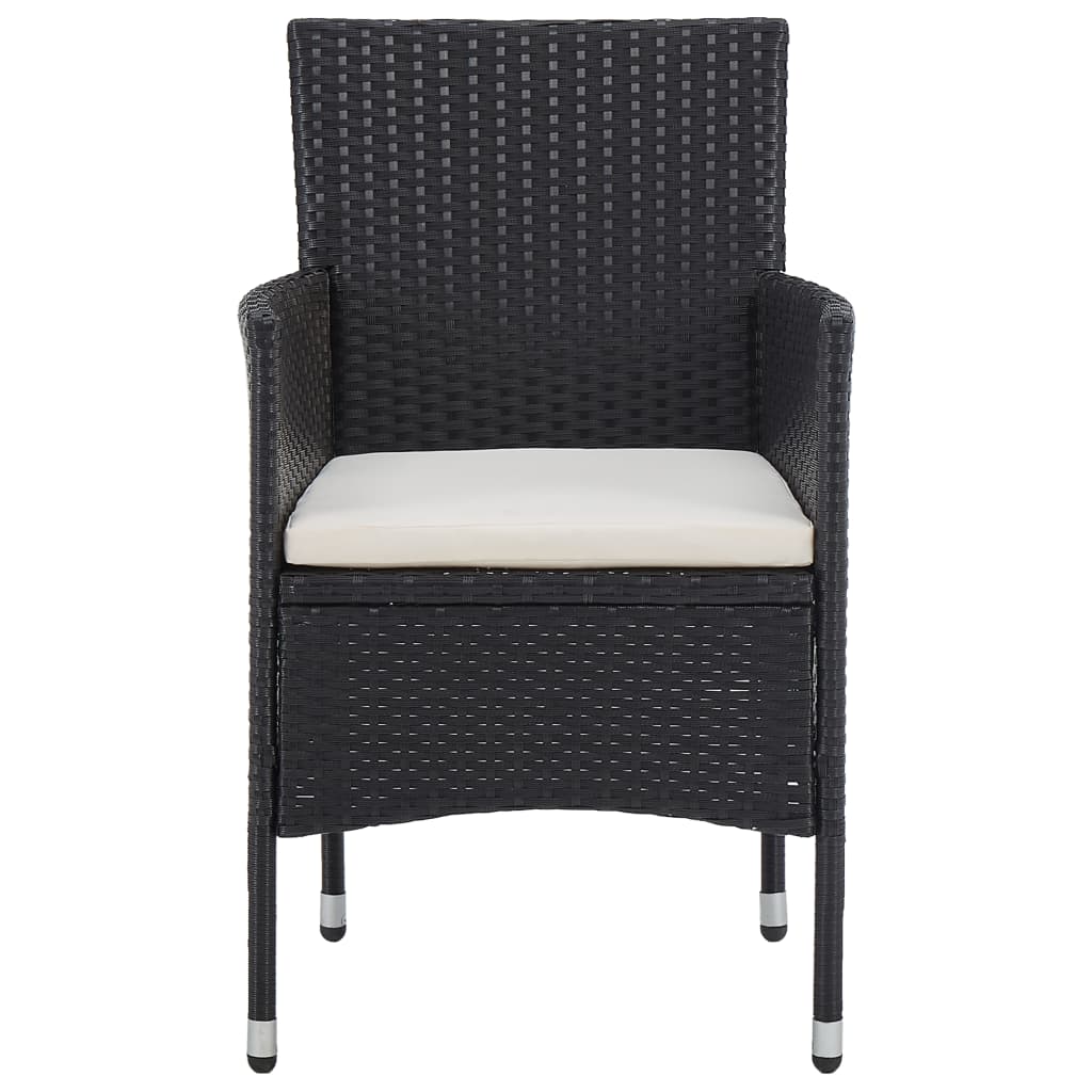 3 Piece Garden Bistro Set Poly Rattan And Solid Wood