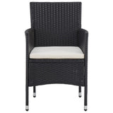 3 Piece Garden Bistro Set Poly Rattan And Solid Wood