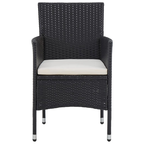 3 Piece Garden Bistro Set Poly Rattan And Solid Wood