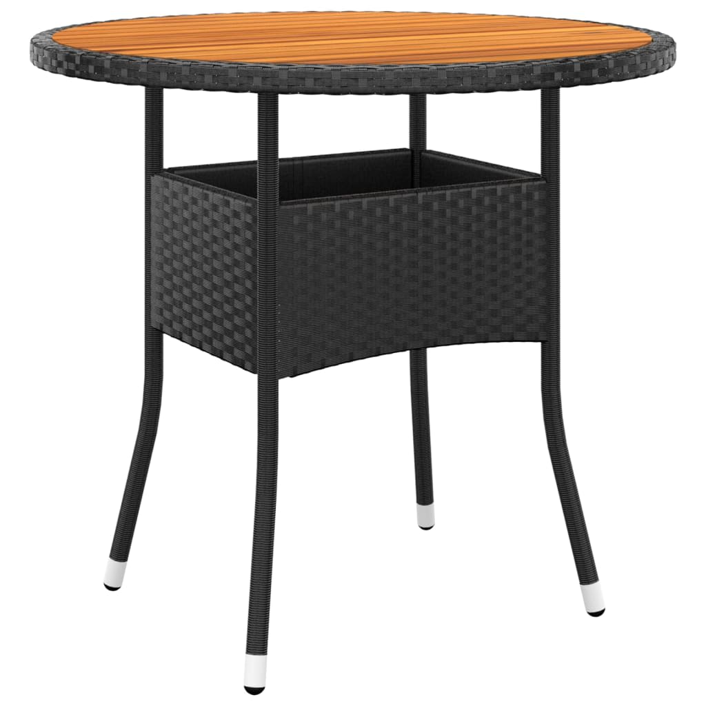 3 Piece Garden Bistro Set Poly Rattan And Solid Wood