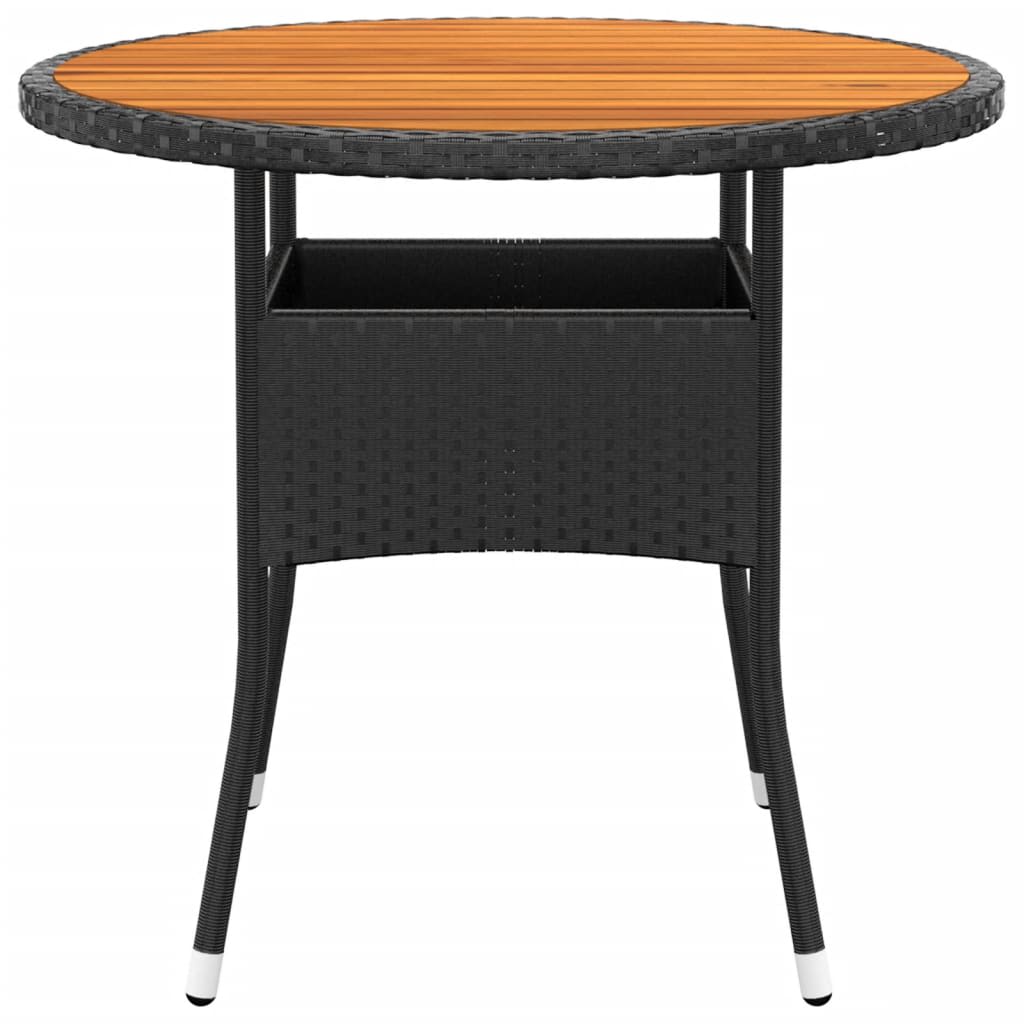 3 Piece Garden Bistro Set Poly Rattan And Solid Wood