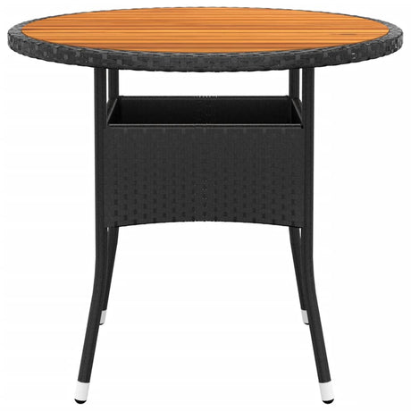 3 Piece Garden Bistro Set Poly Rattan And Solid Wood