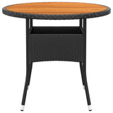 5 Piece Garden Bistro Set Poly Rattan and Solid Wood Black