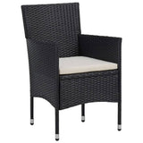 3 Piece Garden Dining Set Poly Rattan And Tempered Glass