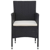 3 Piece Garden Dining Set Poly Rattan And Tempered Glass