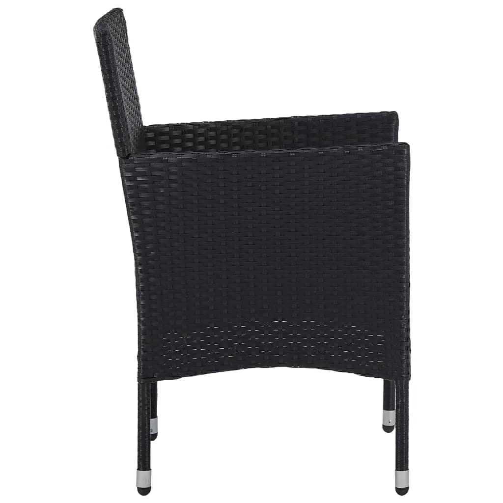3 Piece Garden Dining Set Poly Rattan And Tempered Glass