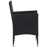 3 Piece Garden Dining Set Poly Rattan And Tempered Glass