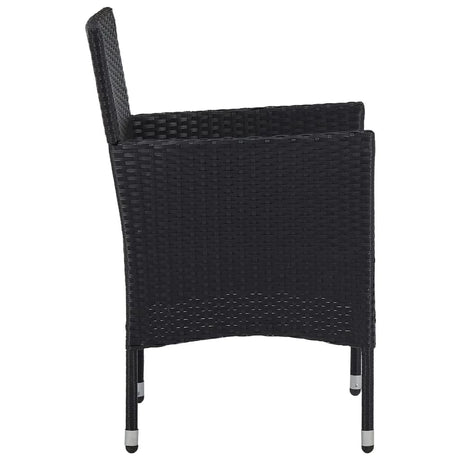 3 Piece Garden Dining Set Poly Rattan And Tempered Glass