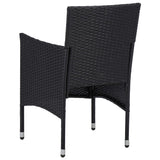 3 Piece Garden Dining Set Poly Rattan And Tempered Glass
