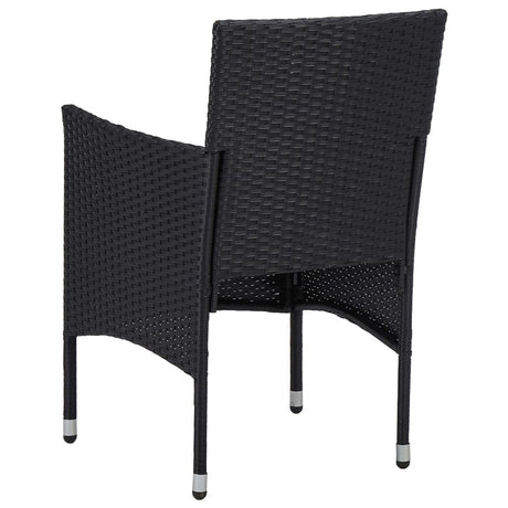 3 Piece Garden Dining Set Poly Rattan And Tempered Glass
