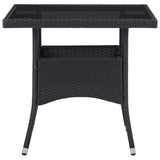 3 Piece Garden Dining Set Poly Rattan And Tempered Glass