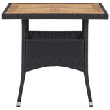 5 Piece Garden Dining Set Poly Rattan And Solid Wood Black