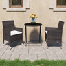 3 Piece Garden Bistro Set Poly Rattan And Acacia Wood Black