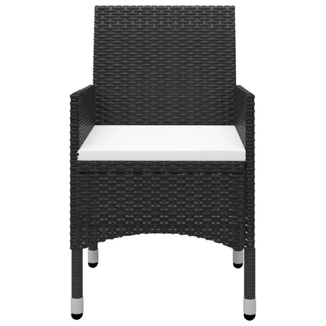3 Piece Garden Bistro Set Poly Rattan And Acacia Wood Black