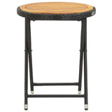 3 Piece Garden Bistro Set Poly Rattan And Acacia Wood Black