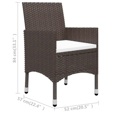 3 Piece Garden Bistro Set Poly Rattan And Acacia Wood Black