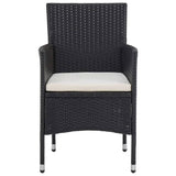 3 Piece Garden Dining Set Poly Rattan And Tempered Glass