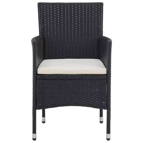 3 Piece Garden Dining Set Poly Rattan And Tempered Glass