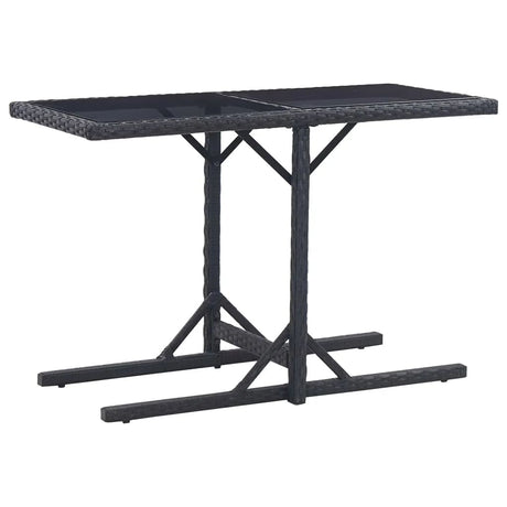3 Piece Garden Dining Set Poly Rattan And Tempered Glass