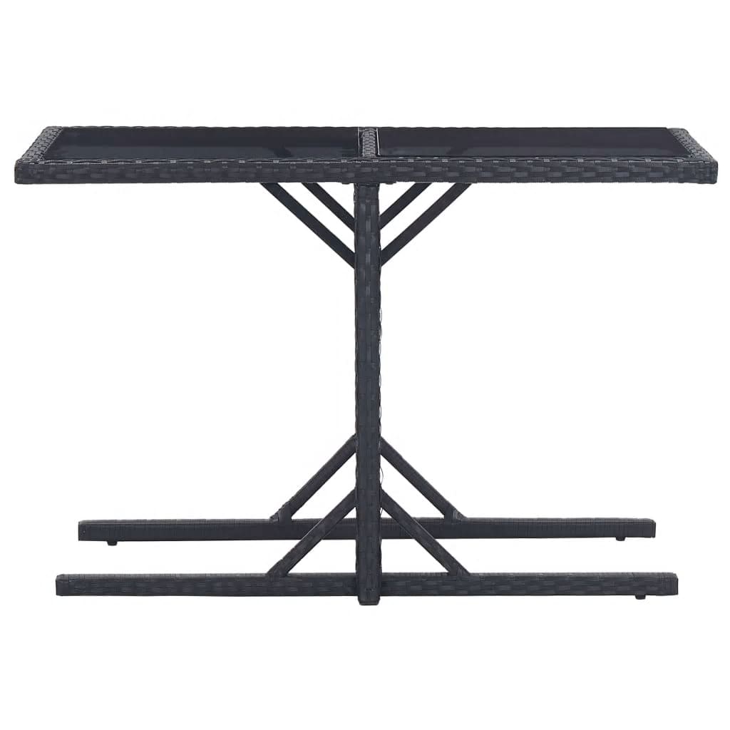 3 Piece Garden Dining Set Poly Rattan And Tempered Glass