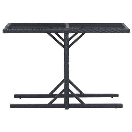 3 Piece Garden Dining Set Poly Rattan And Tempered Glass