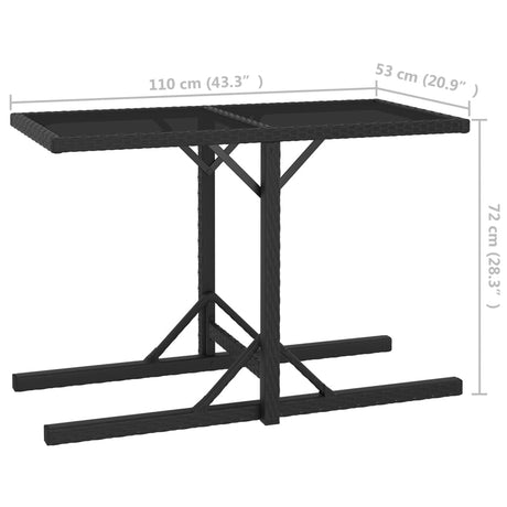 3 Piece Garden Dining Set Poly Rattan And Tempered Glass