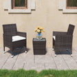 3 Piece Garden Bistro Set Poly Rattan And Solid Wood Black