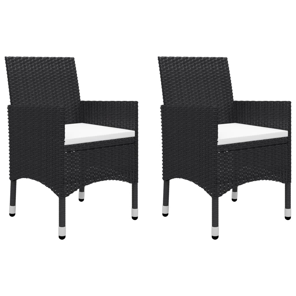 3 Piece Garden Bistro Set Poly Rattan And Solid Wood Black