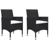 3 Piece Garden Bistro Set Poly Rattan And Solid Wood Black