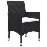 3 Piece Garden Bistro Set Poly Rattan And Solid Wood Black