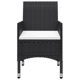 3 Piece Garden Bistro Set Poly Rattan And Solid Wood Black