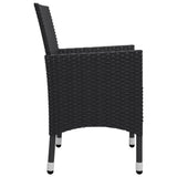 3 Piece Garden Bistro Set Poly Rattan And Solid Wood Black