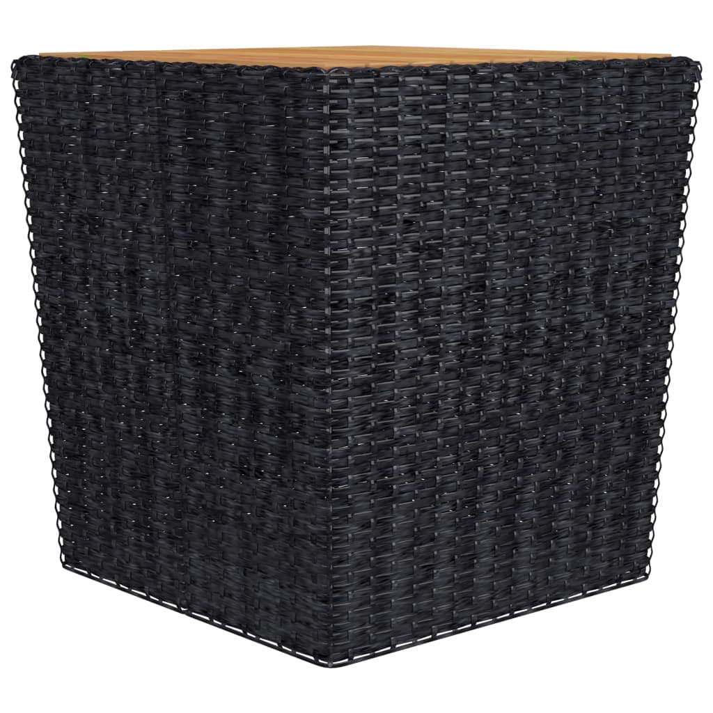 3 Piece Garden Bistro Set Poly Rattan And Solid Wood Black
