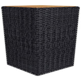 3 Piece Garden Bistro Set Poly Rattan And Solid Wood Black