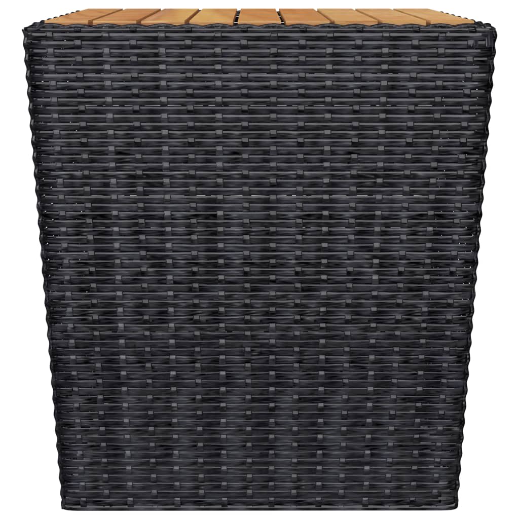 3 Piece Garden Bistro Set Poly Rattan And Solid Wood Black
