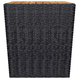 3 Piece Garden Bistro Set Poly Rattan And Solid Wood Black