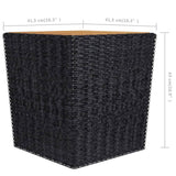 3 Piece Garden Bistro Set Poly Rattan And Solid Wood Black