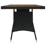 Garden Table Poly Rattan & Solid Acacia Wood