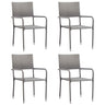 Garden Dining Chairs 2 Pcs Stackable Poly Rattan