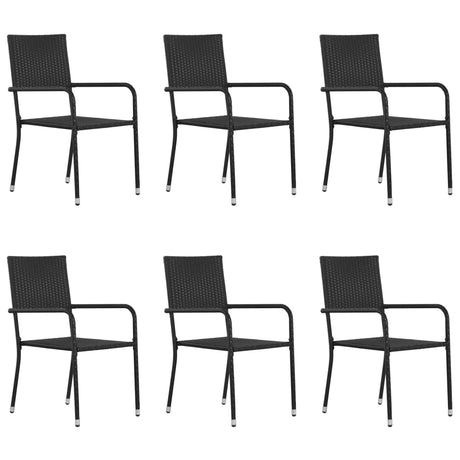 Garden Dining Chairs 2 Pcs Stackable Poly Rattan