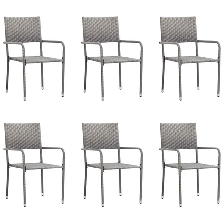 Garden Dining Chairs 2 Pcs Stackable Poly Rattan