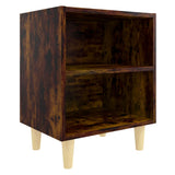 Bed Cabinet With Solid Wood Legs 40X30X50 Cm